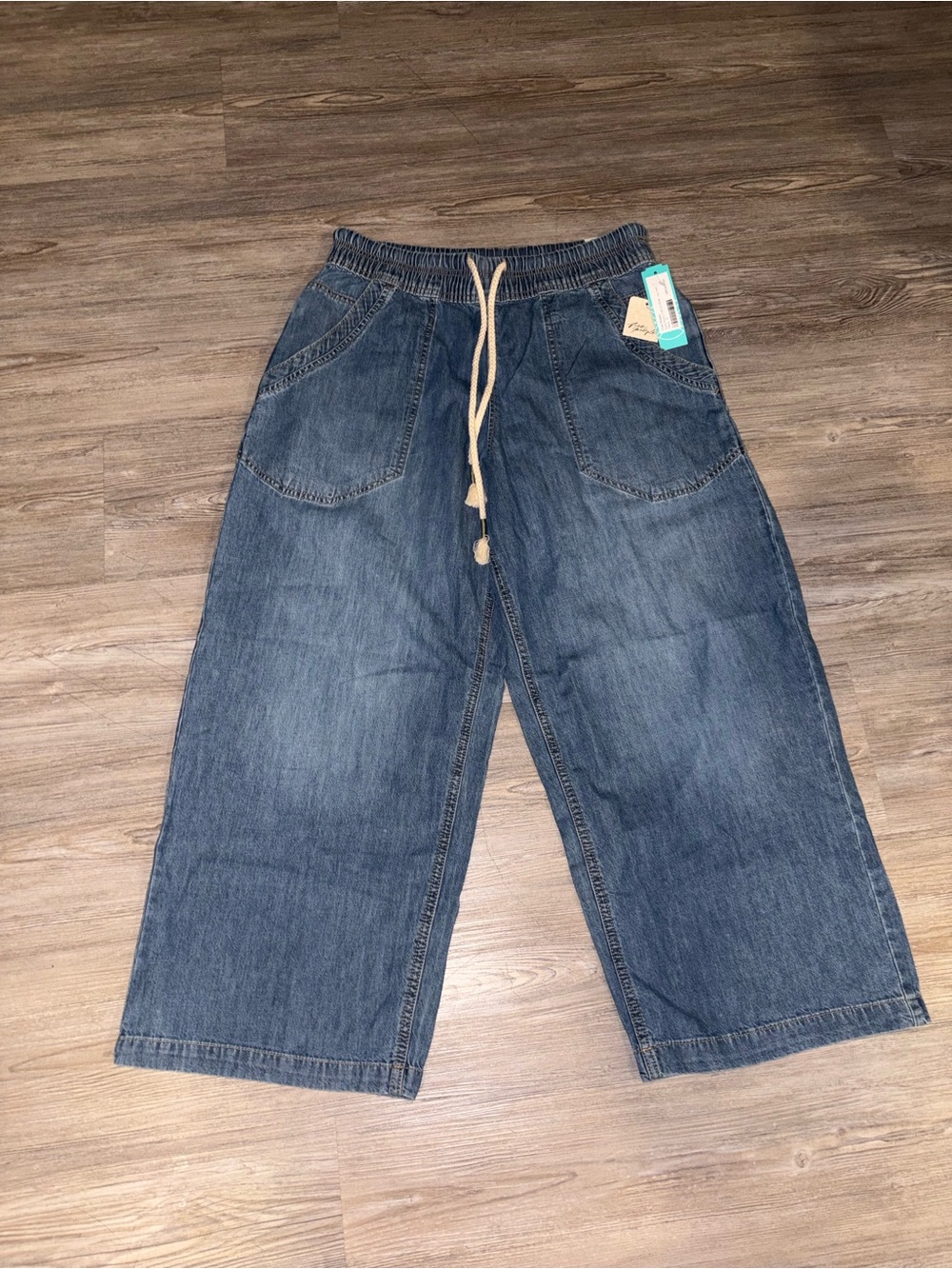 NWT Free People Easy Peasy Pull On Wide Leg Jeans size Small